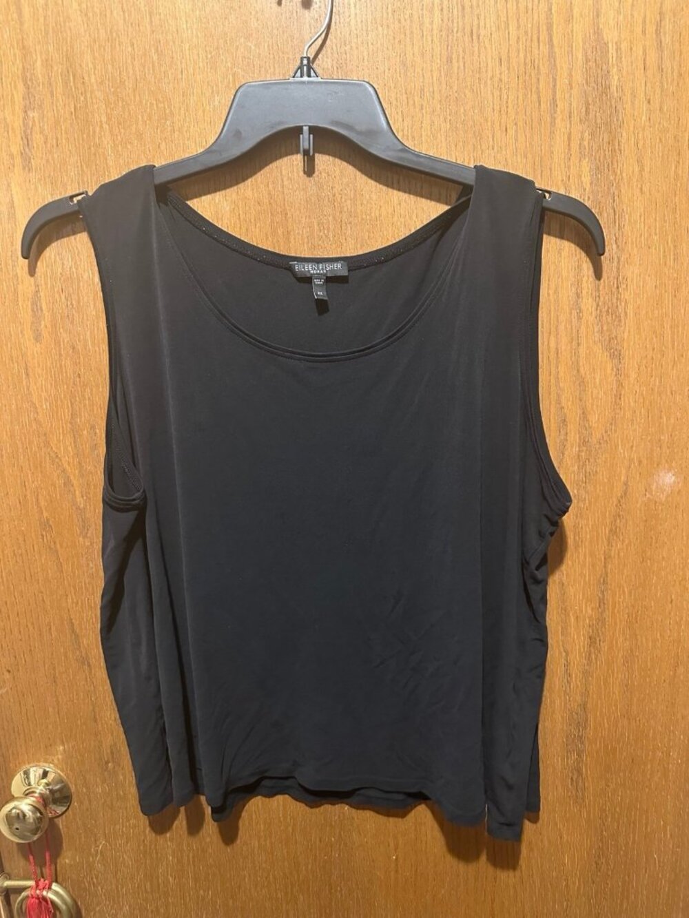 Eileen Fisher Black Sleeveless Tank Top 2X Scoop Neck Flowy Relaxed Fit